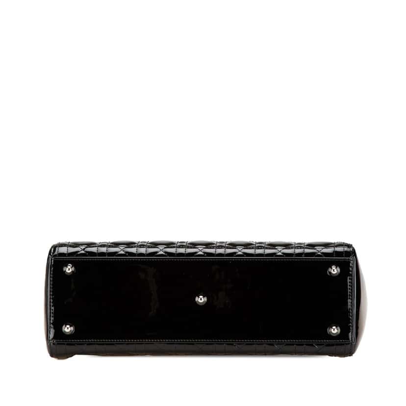Dior Large Patent Cannage Lady Dior Black Leather Very good condition - Inside View