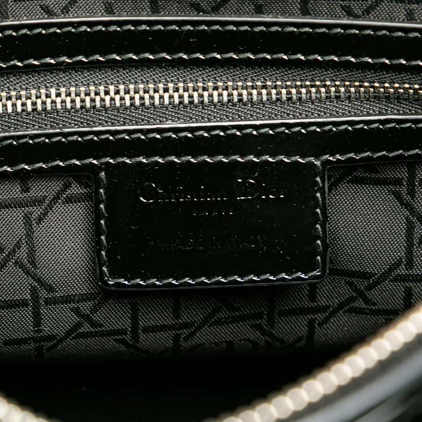 Dior Large Patent Cannage Lady Dior Black Leather Very good condition - Box View