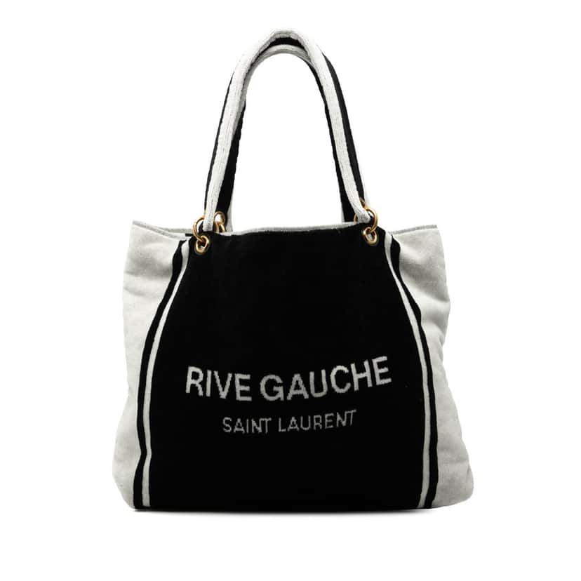 Saint Laurent Terry Cloth Rive Gauche Tote Black Very good condition - Front View