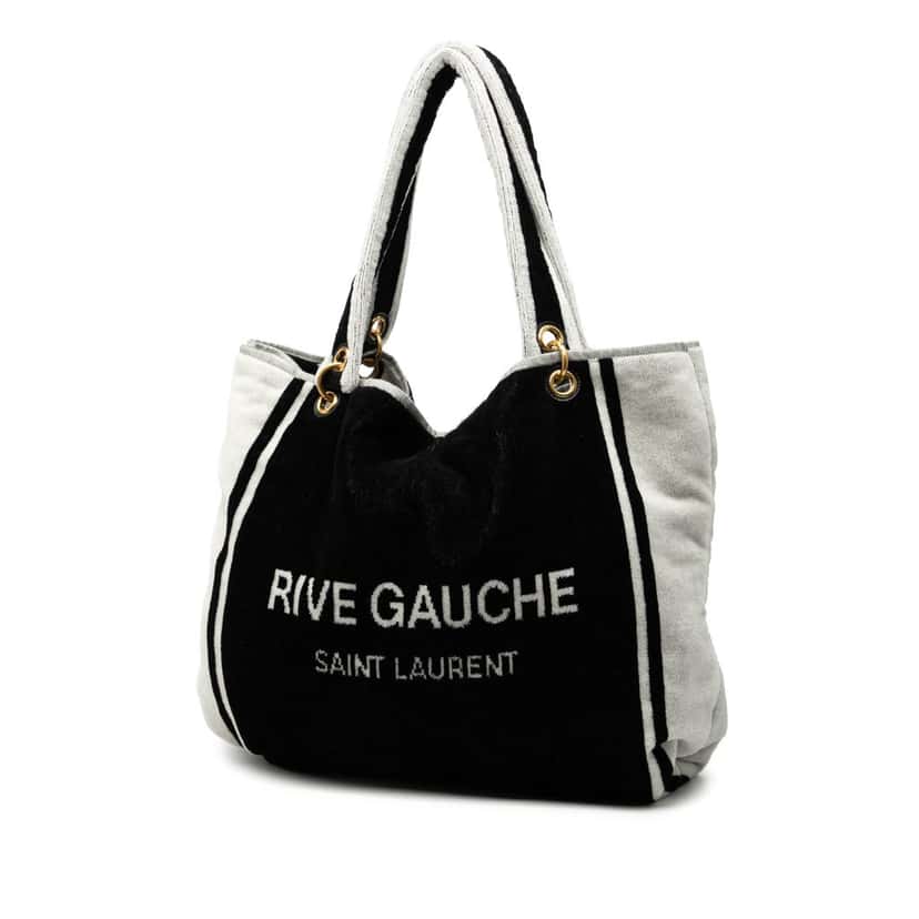 Saint Laurent Terry Cloth Rive Gauche Tote Black Very good condition - Back View