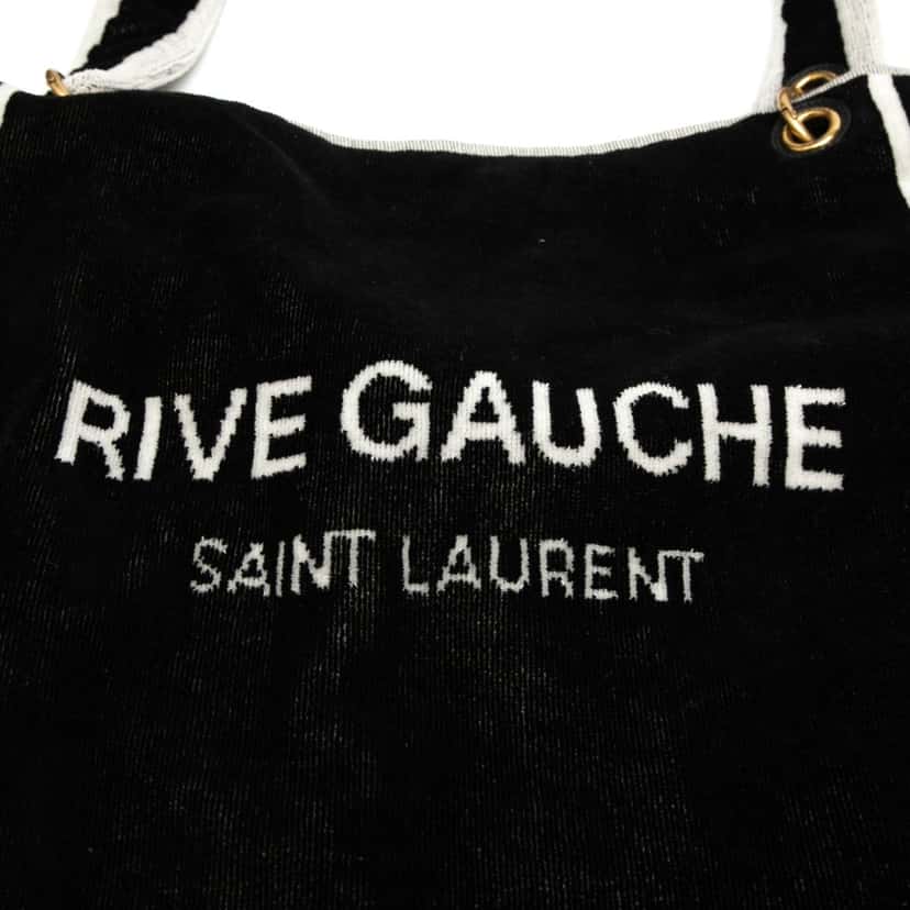 Saint Laurent Terry Cloth Rive Gauche Tote Black Very good condition - Box View
