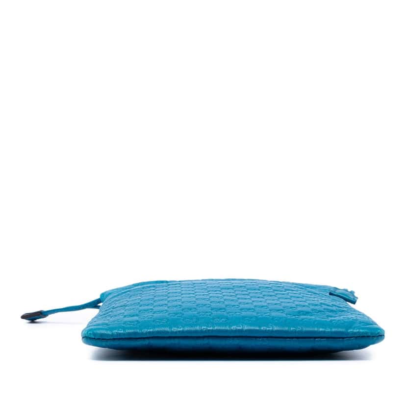 Gucci Microguccissima Drawstring Pouch Blue Leather Very good condition - Inside View
