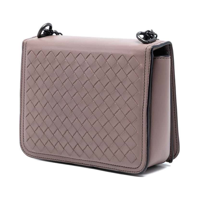 Bottega Veneta Small Nappa Intrecciato Runway Shoulder Bag Pink Leather Very good condition - Back View