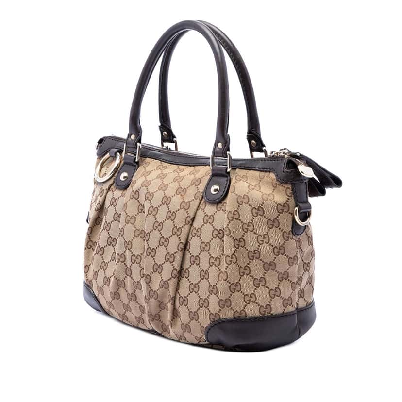 Gucci GG Canvas Sukey Satchel Beige Very good condition - Back View