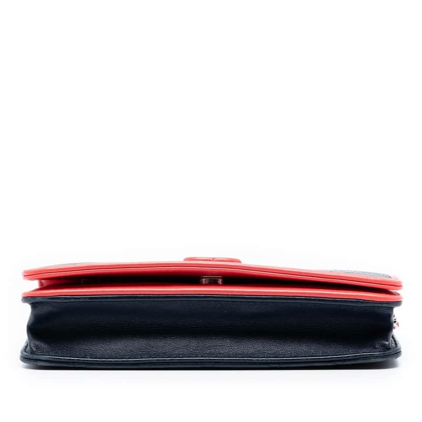 Chanel Quilted Lambskin Color Pop CC Wallet on Chain Blue Leather Very good condition - Inside View