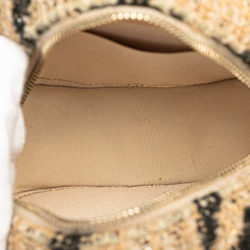 Chanel Tweed 19 Round Clutch with Chain and Coin Purse Brown Very good condition - Model View