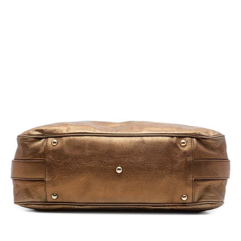 Saint Laurent Metallic Calfskin Muse Satchel Brown Leather Very good condition - Inside View