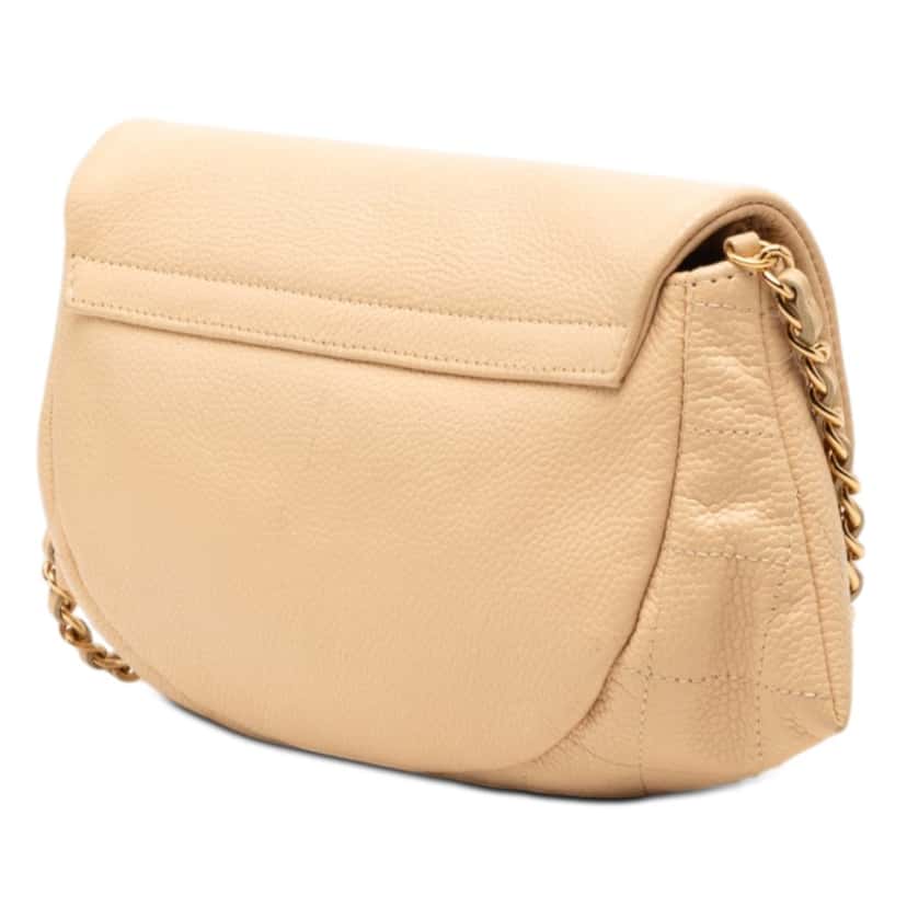 Chanel CC Caviar Half Moon Wallet on Chain Brown Leather Very good condition - Back View