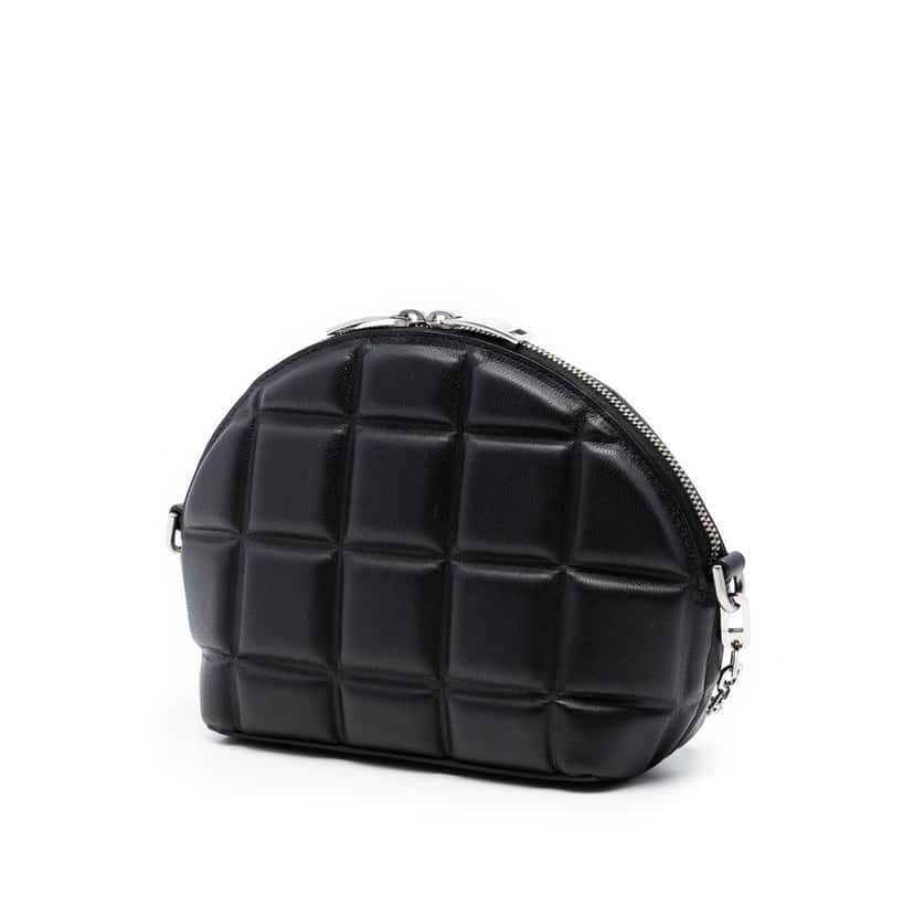 Bottega Veneta Mini Padded Nappa Half Moon Chain Crossbody Black Leather Very good condition - Back View