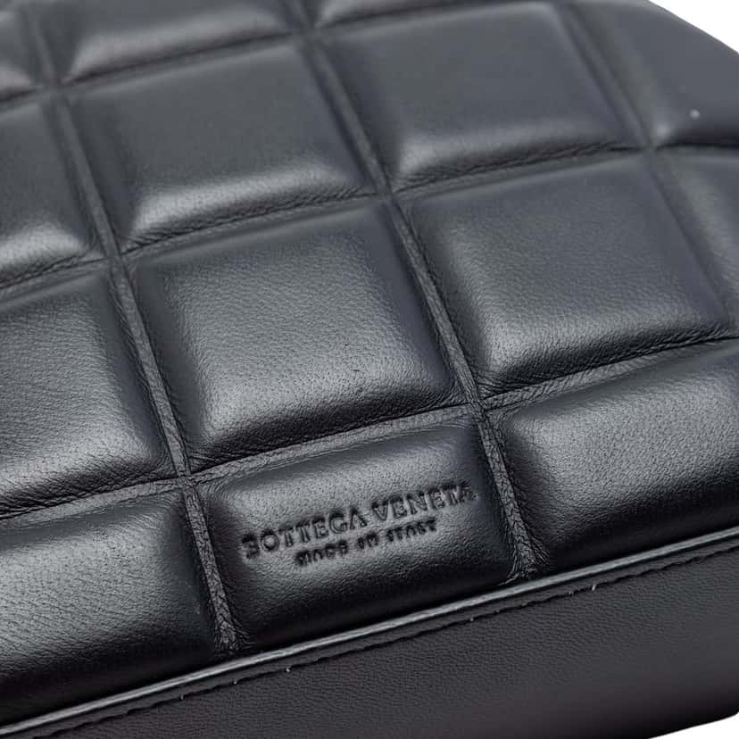 Bottega Veneta Mini Padded Nappa Half Moon Chain Crossbody Black Leather Very good condition - Box View