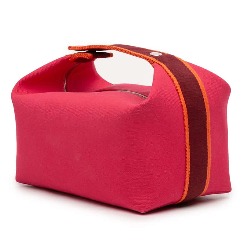 Hermès Large Toile Bride A Brac Case Pink Very good condition - Back View