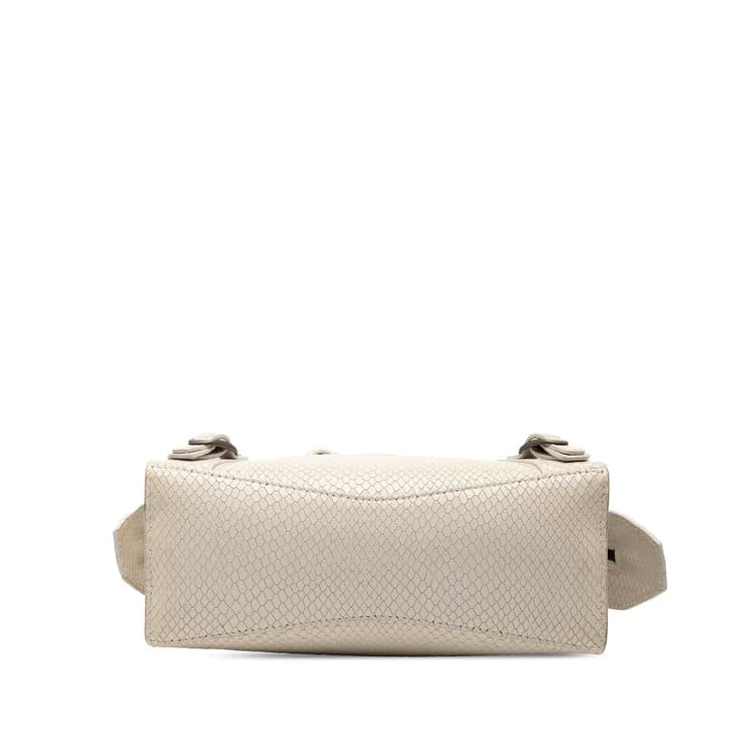 Balenciaga Mini Python Embossed Calfskin Neo Classic City Satchel White Leather Very good condition - Inside View