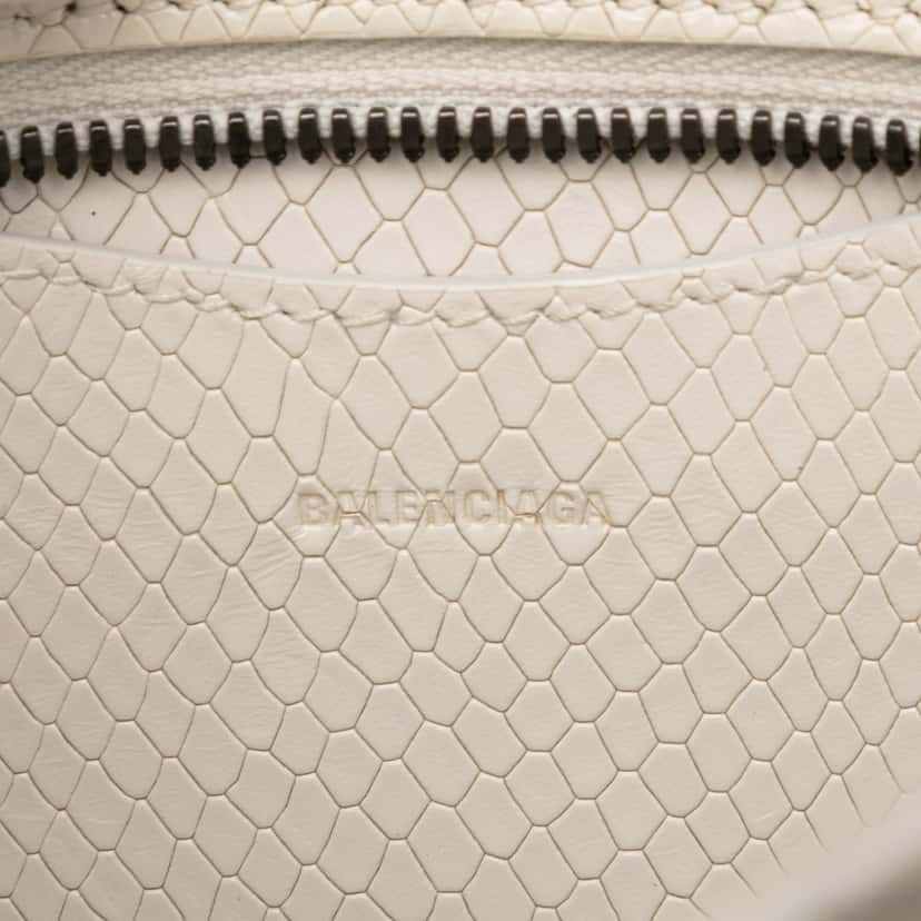 Balenciaga Mini Python Embossed Calfskin Neo Classic City Satchel White Leather Very good condition - Box View