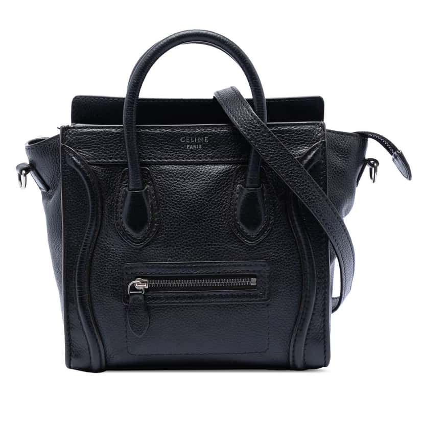 Celine Nano Leather Luggage Tote Black Leather Very good condition - Front View