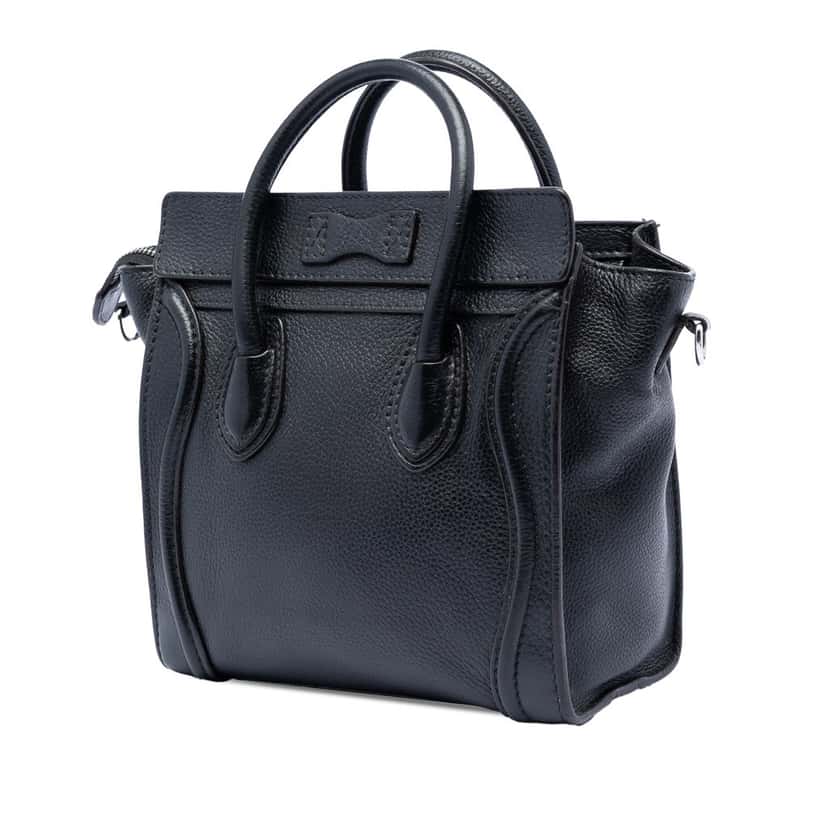 Celine Nano Leather Luggage Tote Black Leather Very good condition - Back View