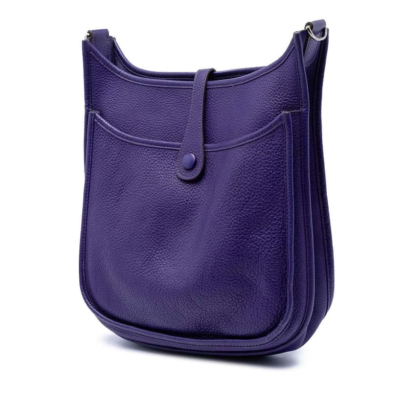 Hermès Clemence Evelyne III 29 Purple Leather Very good condition - Back View
