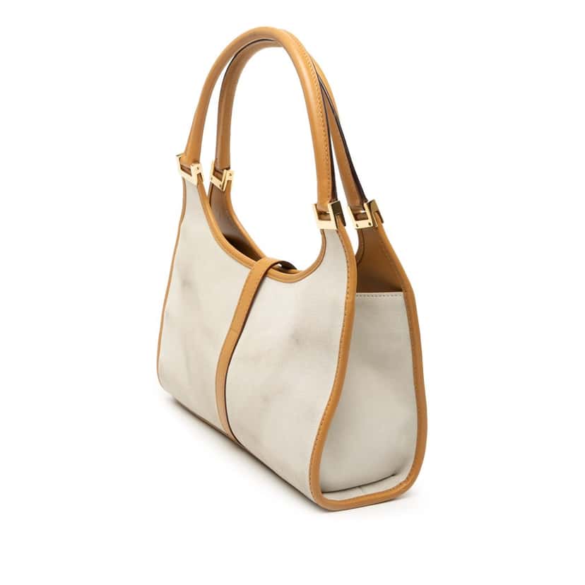 Gucci Suede Jackie Bardot Handbag White Leather Good condition - Back View