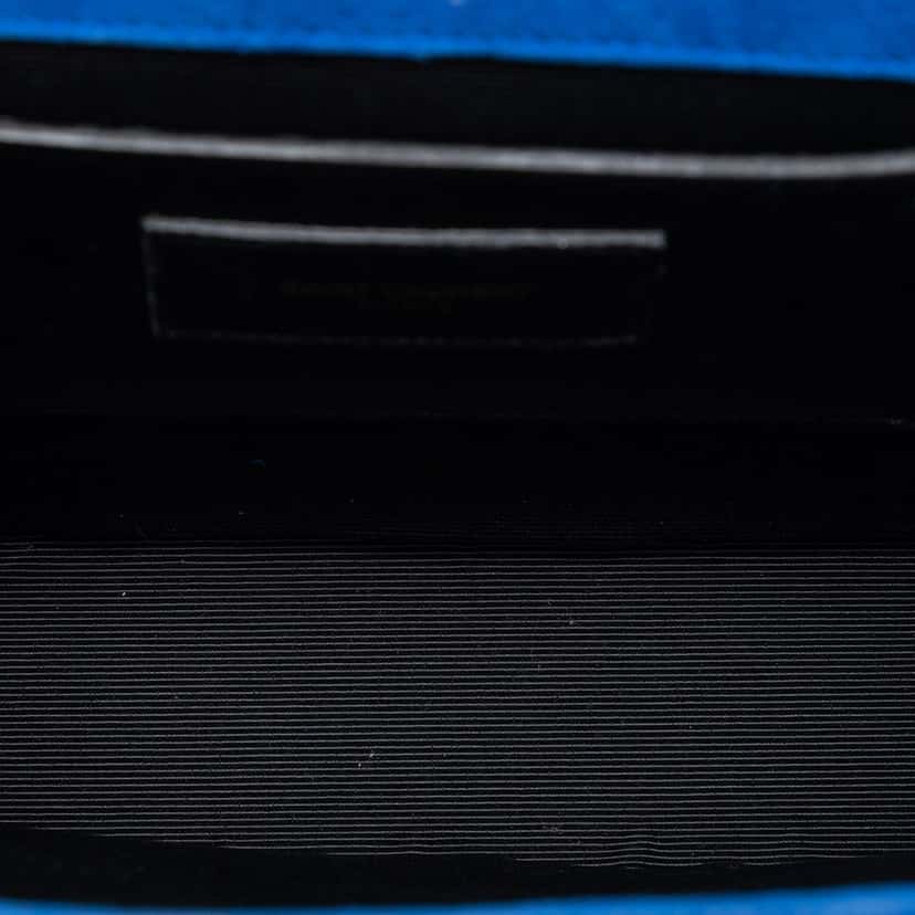 Saint Laurent Medium Suede Monogram Kate Tassel Crossbody Blue Leather Very good condition - Model View