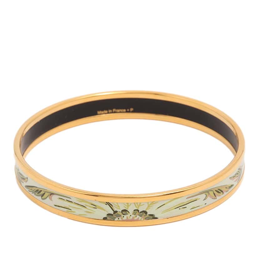 Hermès Narrow Brazil Candeur Enamel Bangle 70 Green Very good condition - Back View