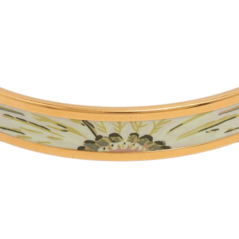 Hermès Narrow Brazil Candeur Enamel Bangle 70 Green Very good condition - Inside View