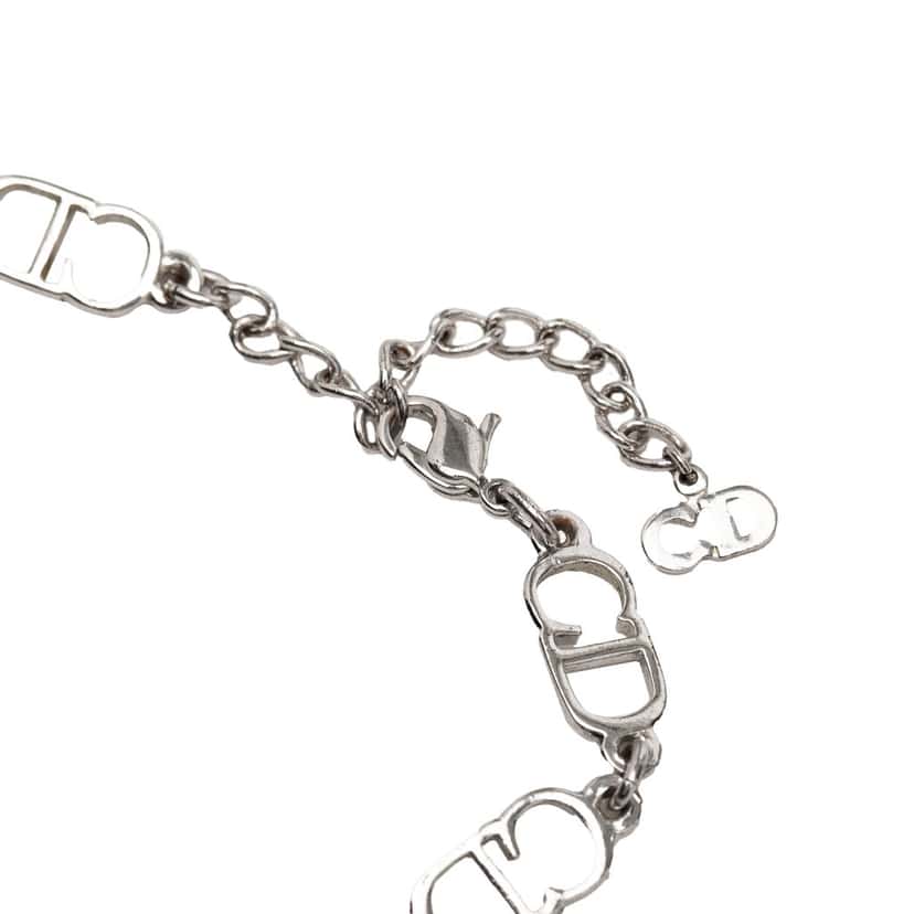 Dior Brass CD Logo Chain Link Bracelet Silver Metal Very good condition - Model View