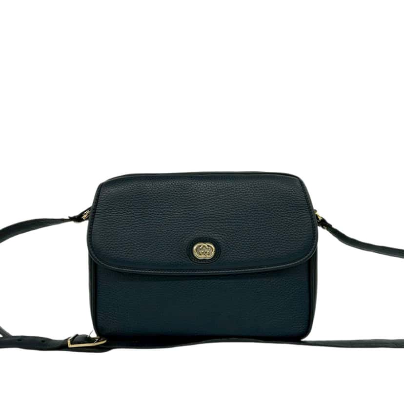 Gucci Leather Interlocking G Crossbody Blue Leather Very good condition - Front View