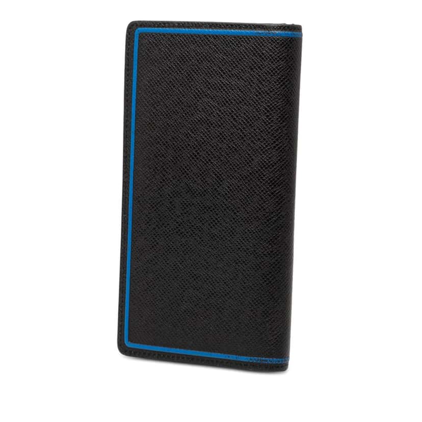 Louis Vuitton Taiga Portefeuille Brazza Bifold Long Wallet Black Leather Very good condition - Back View