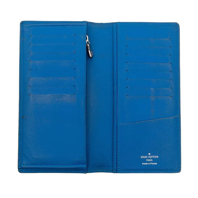 Louis Vuitton Taiga Portefeuille Brazza Bifold Long Wallet Black Leather Very good condition - Model View