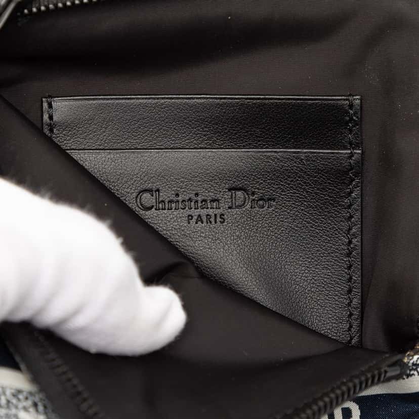 Dior Technical Fabric Embroidered Toile De Jouy DiorTravel Multifunction Pouch Blue Very good condition - Box View