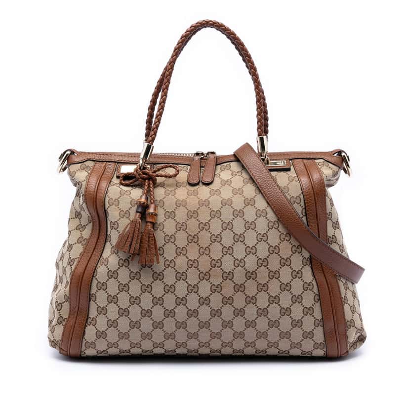 Gucci GG Canvas Bella Convertible Tote Beige Very good condition - Front View