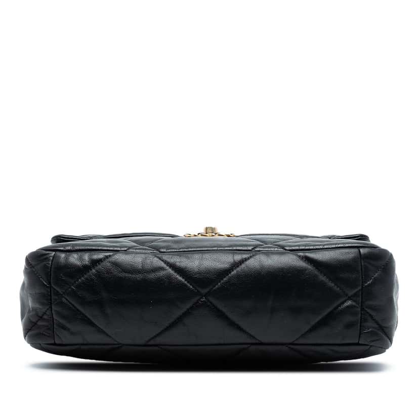 Chanel Large Lambskin 19 Flap Black Leather Very good condition - Inside View