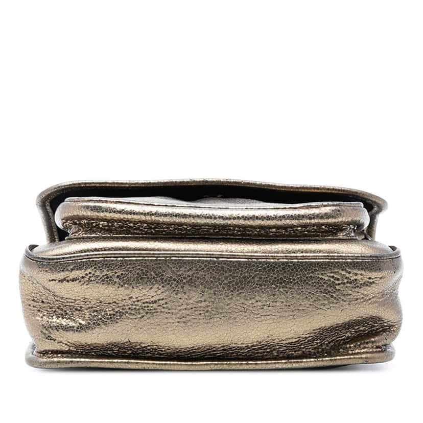 Saint Laurent Baby Metallic Calfskin Niki Gold Leather Very good condition - Inside View