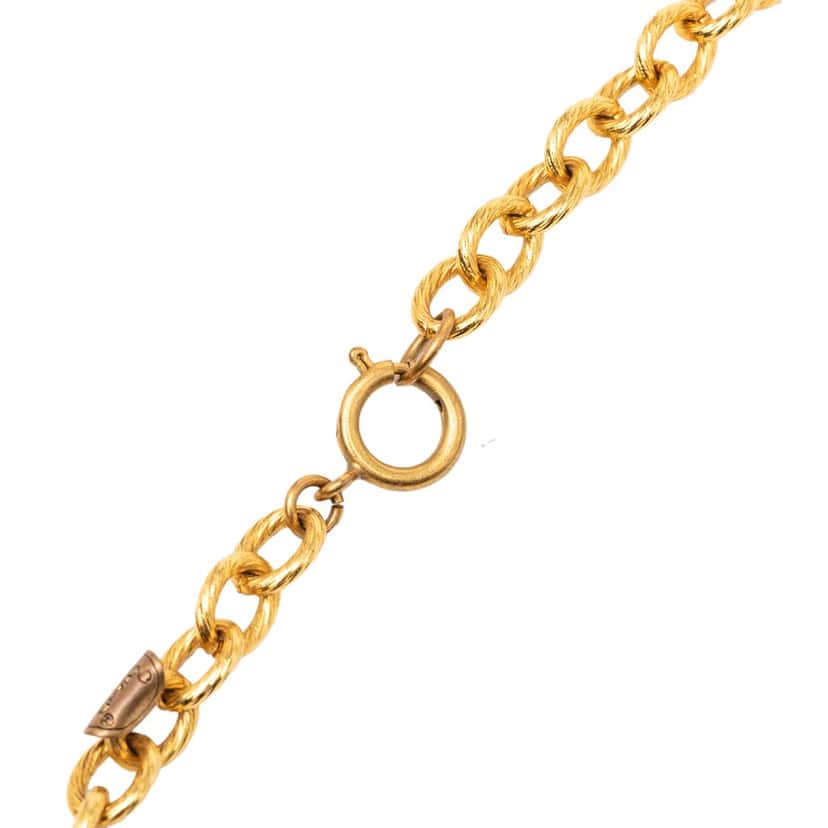 Chanel CC Gold Plated Medallion Coin Charm Pendant Necklace Gold Metal Very good condition - Box View