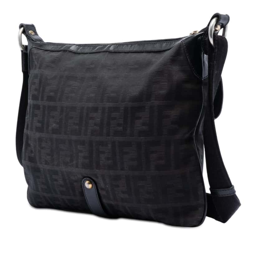Fendi Zucca Canvas Chef Zip Crossbody Brown Very good condition - Back View