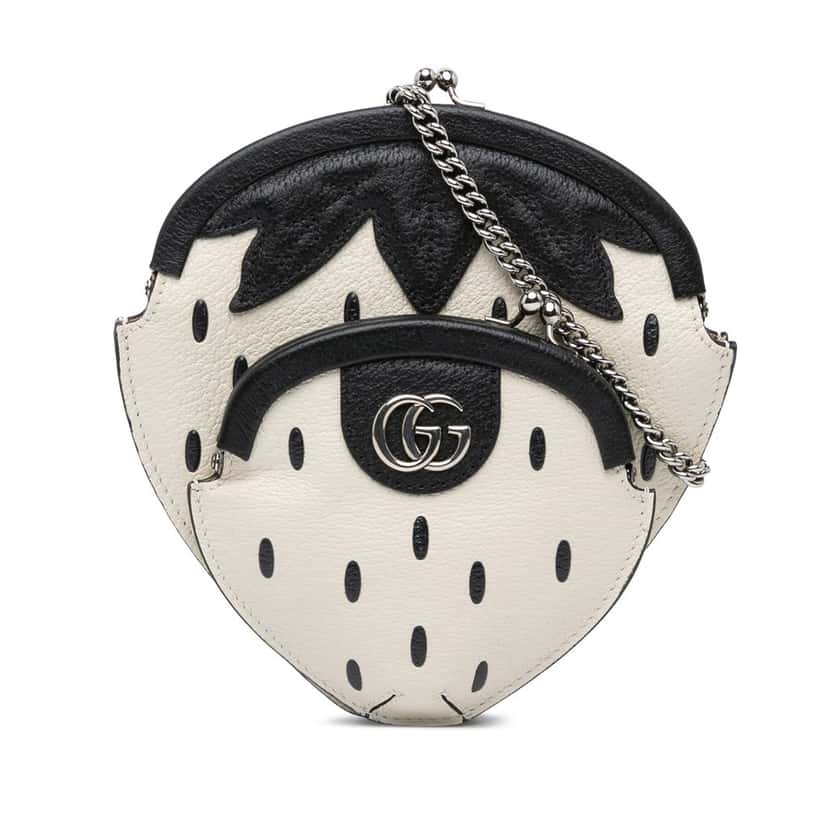 Gucci Leather Fruittini Strawberry Crossbody White Leather Very good condition - Front View