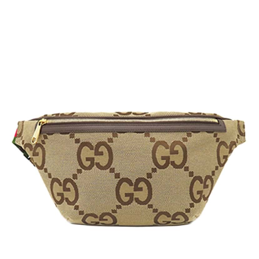 Gucci Jumbo GG Canvas Web Belt Bag Beige Very good condition - Front View