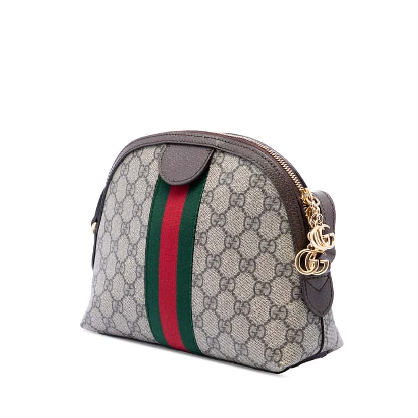 Gucci Small GG Supreme Web Ophidia Dome Crossbody Beige Very good condition - Back View