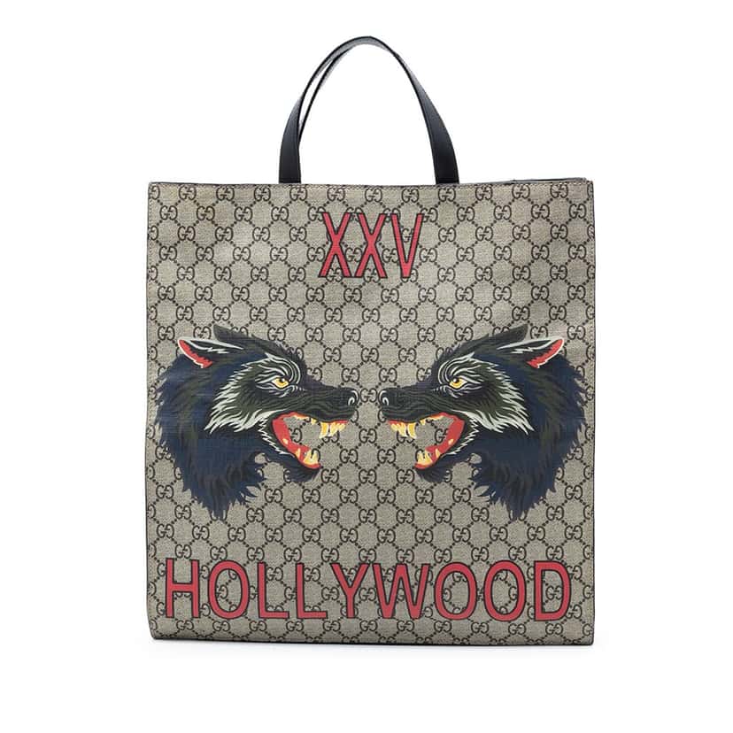 Gucci GG Supreme Wolf Tote Beige Very good condition - Front View