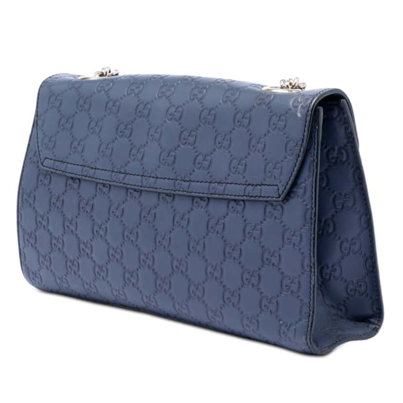 Gucci Medium Guccissima Emily Shoulder Bag Blue Leather Very good condition - Back View