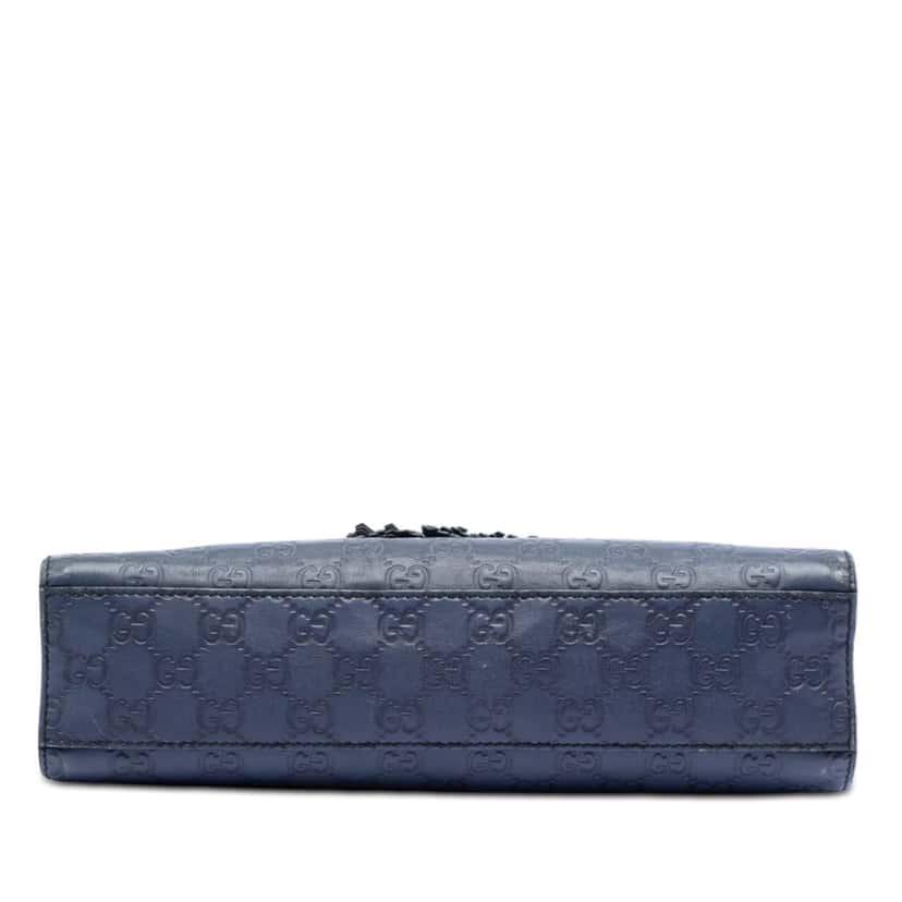 Gucci Medium Guccissima Emily Shoulder Bag Blue Leather Very good condition - Inside View