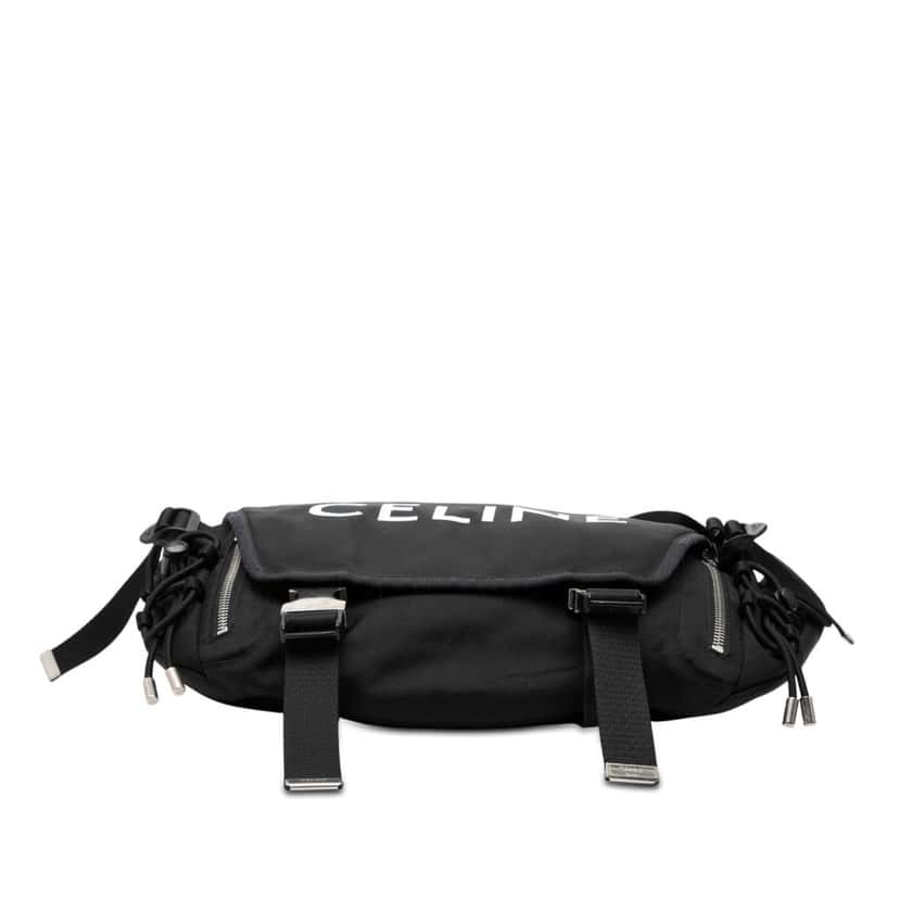 Celine Medium Nylon Logo Trekking Messenger Bag Black Very good condition - Inside View