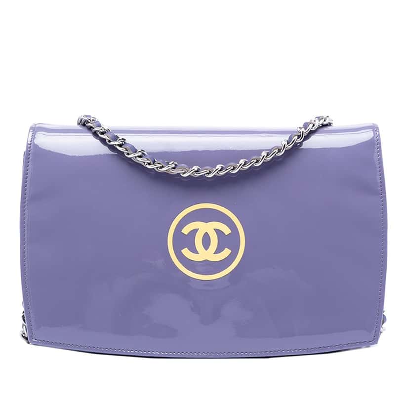 Chanel CC Patent Wallet On Chain Purple Leather Very good condition - Front View