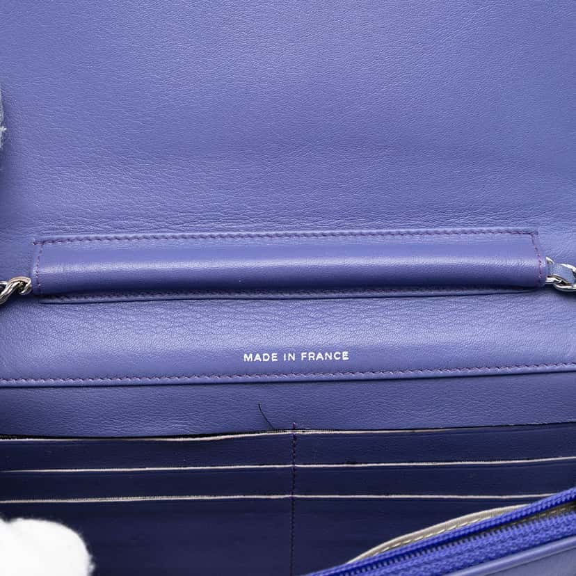 Chanel CC Patent Wallet On Chain Purple Leather Very good condition - Box View