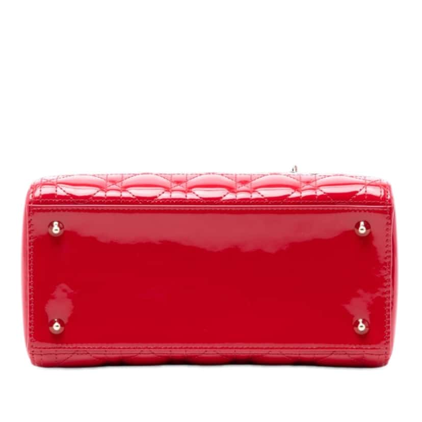 Dior Medium Patent Cannage Lady Dior Red Leather Very good condition - Inside View