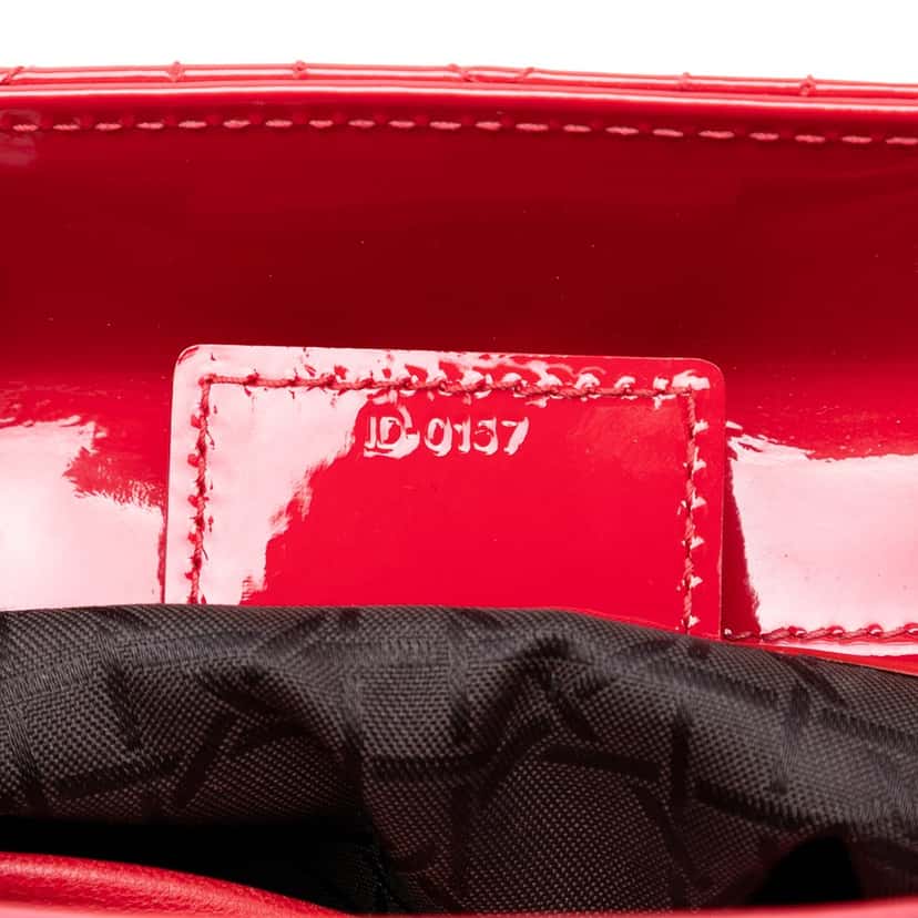 Dior Medium Patent Cannage Lady Dior Red Leather Very good condition - Box View