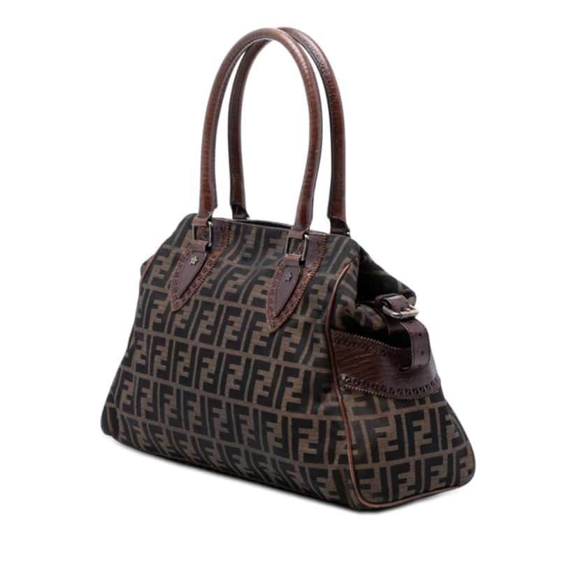Fendi Zucca Canvas Etniko Handbag Brown Very good condition - Back View