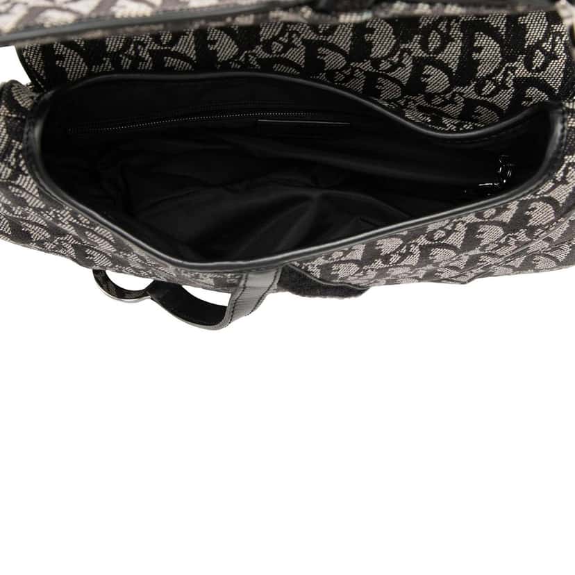 Dior Diorissimo Canvas Double Saddle Bag Black Very good condition - Model View
