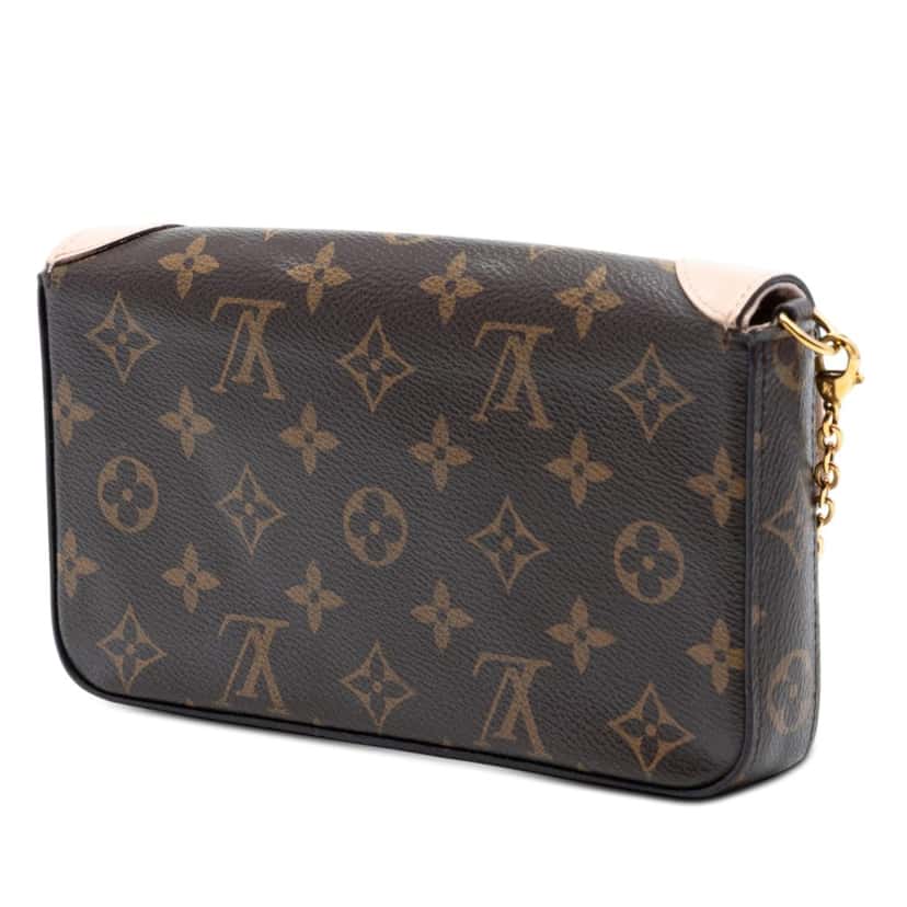 Louis Vuitton Monogram Pochette Felicie Valentine Dog Brown Very good condition - Back View