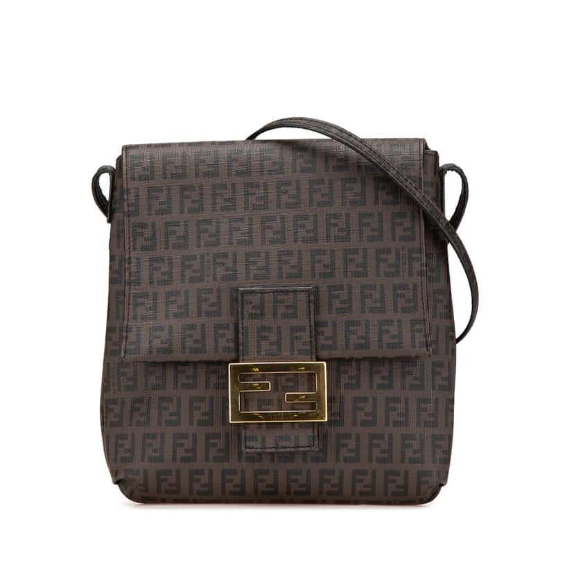 Fendi Zucchino Spalmati Crossbody Brown Very good condition - Front View