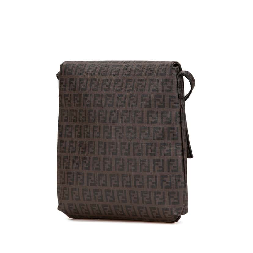 Fendi Zucchino Spalmati Crossbody Brown Very good condition - Back View